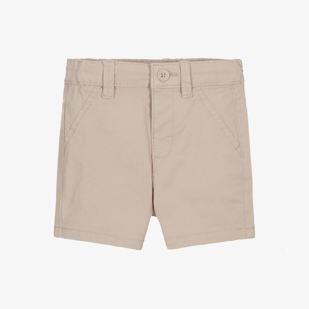 Mayoral Newborn-Baby Boys Beige Chino Style Cotton Shorts | Childrensalon
