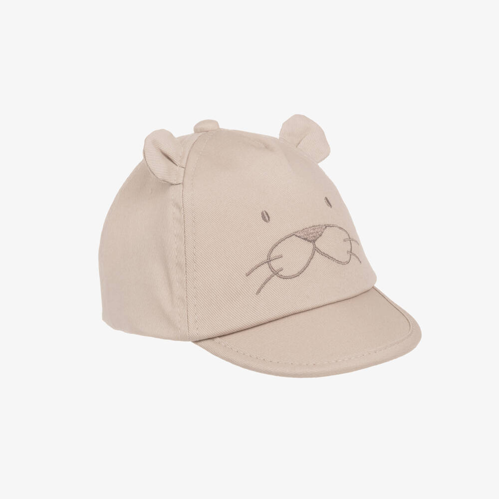 Mayoral Newborn-Baby Boys Beige Cotton Tiger Cap | Childrensalon