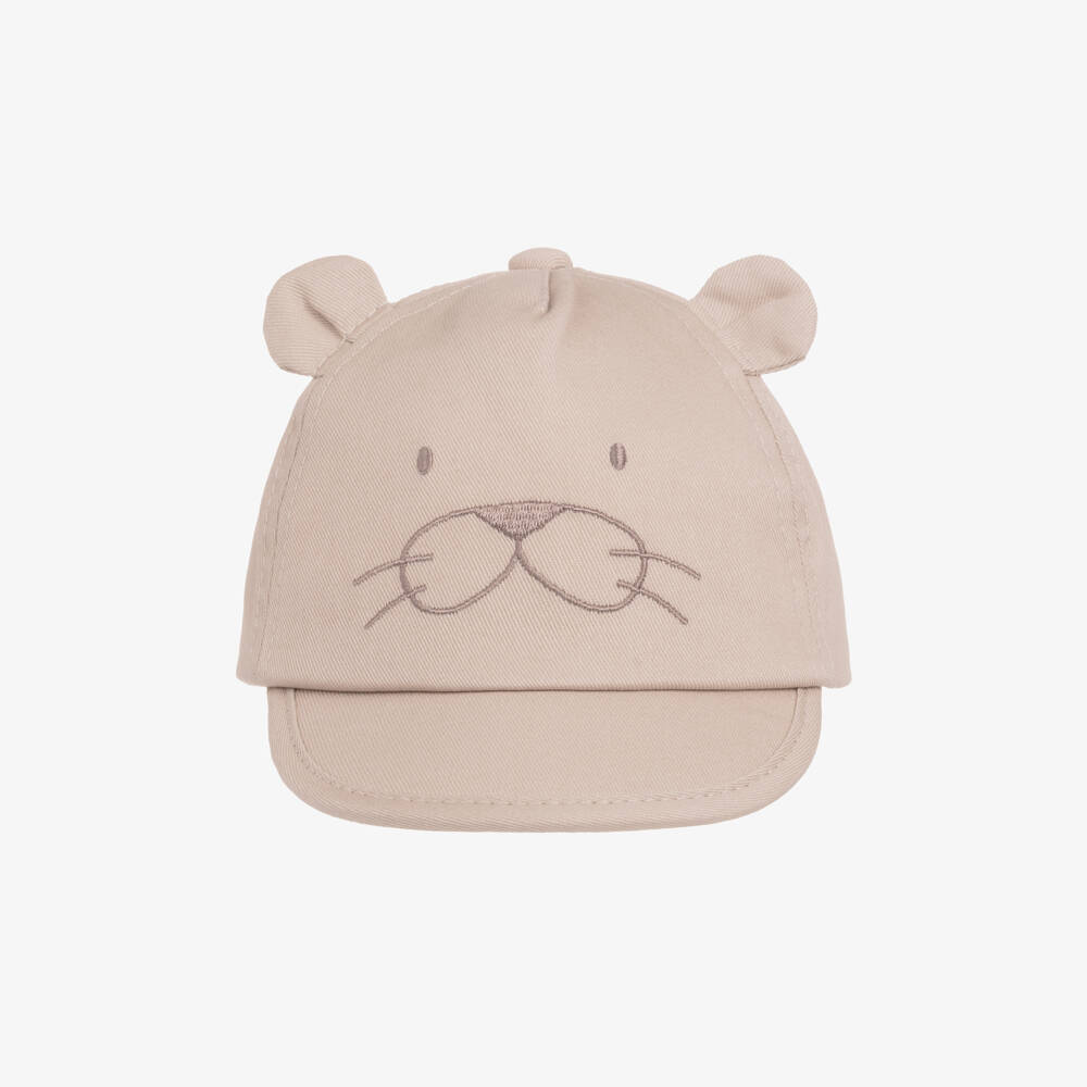 Mayoral Newborn-Baby Boys Beige Cotton Tiger Cap | Childrensalon