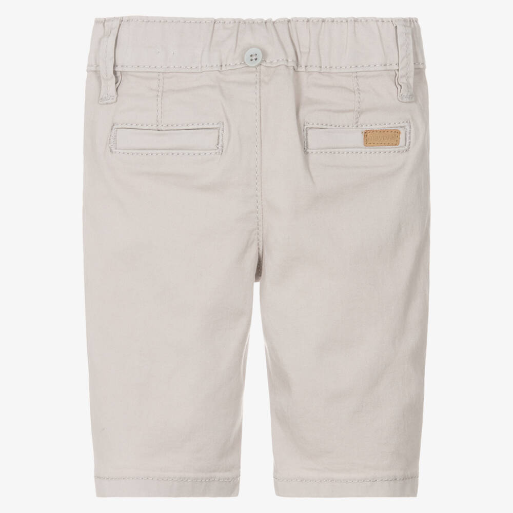 Mayoral Для новорожденных-Baby Boys Beige Cotton Trousers with Striped Braces | Childrensalon
