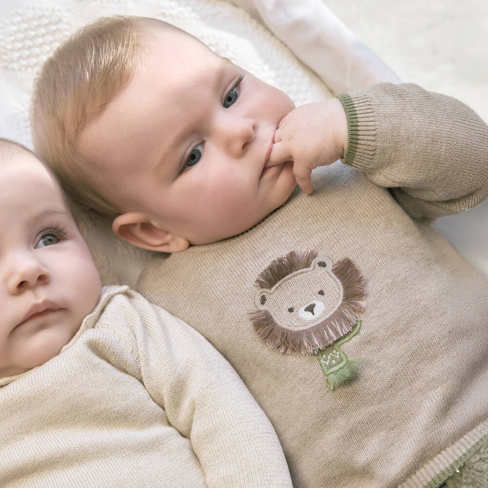 Mayoral Newborn-Baby Boys Beige & Green Corduory Shorts Set | Childrensalon