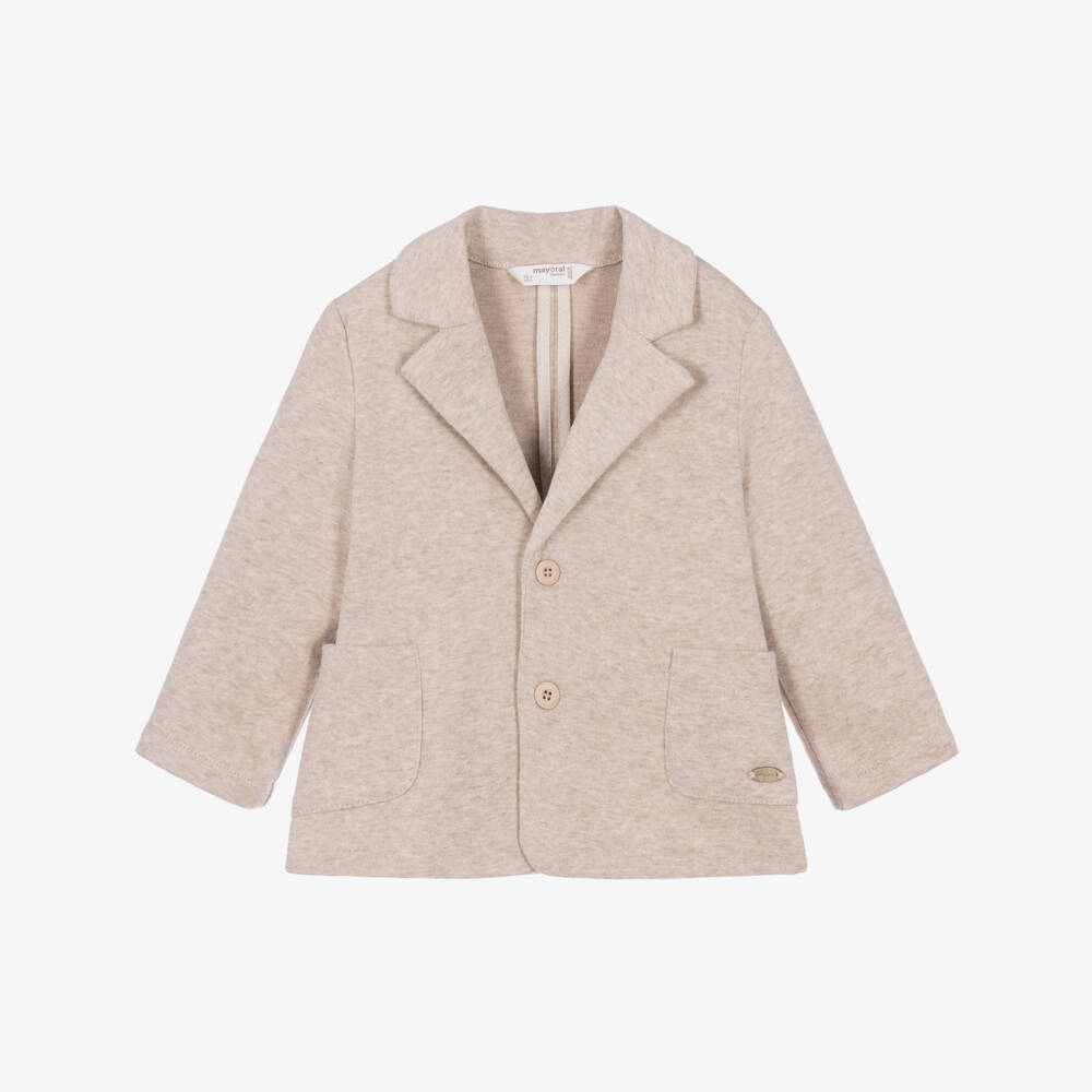 Mayoral Для новорожденных-Baby Boys Beige Jersey Blazer | Childrensalon