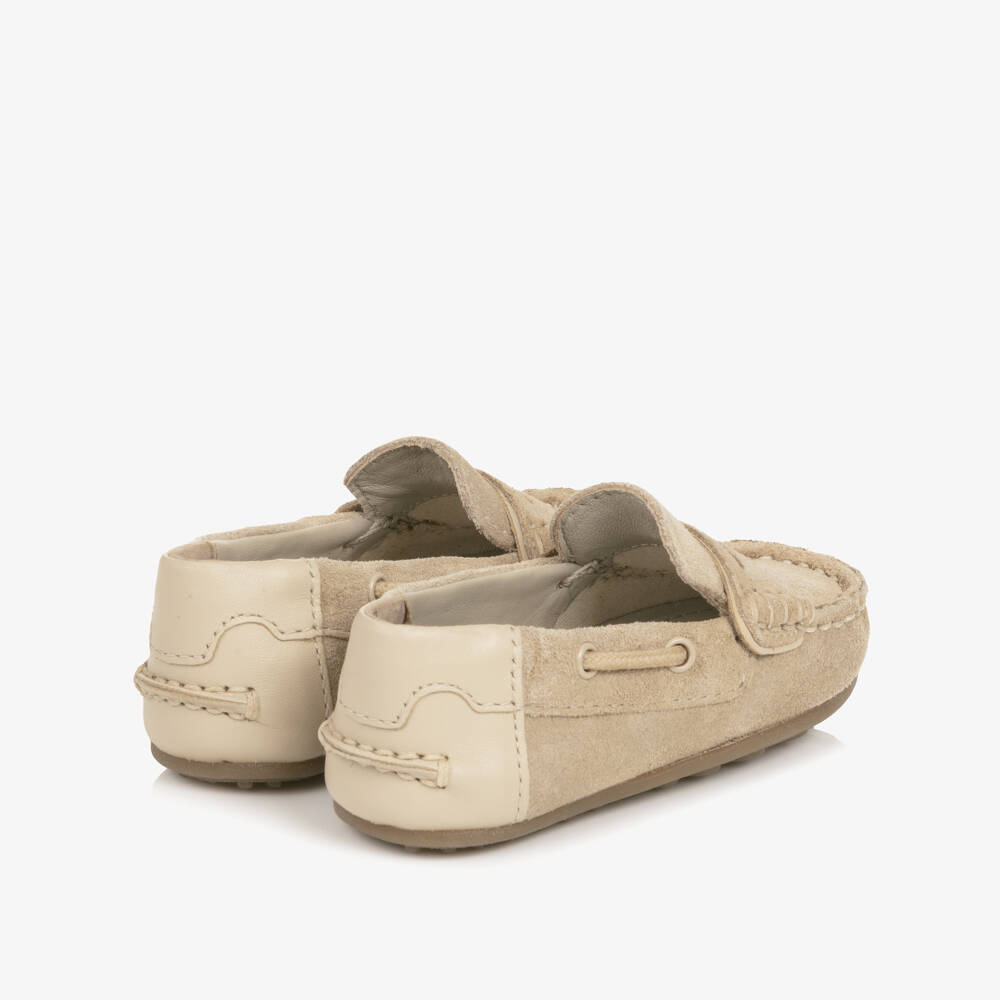 Mayoral-Baby Boys Beige Suede Leather Moccasins | Childrensalon