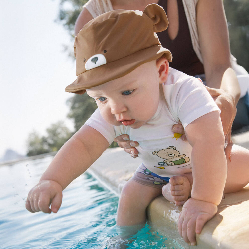 Mayoral Newborn-Baby Boys Blue & Brown Teddy Beach Set | Childrensalon