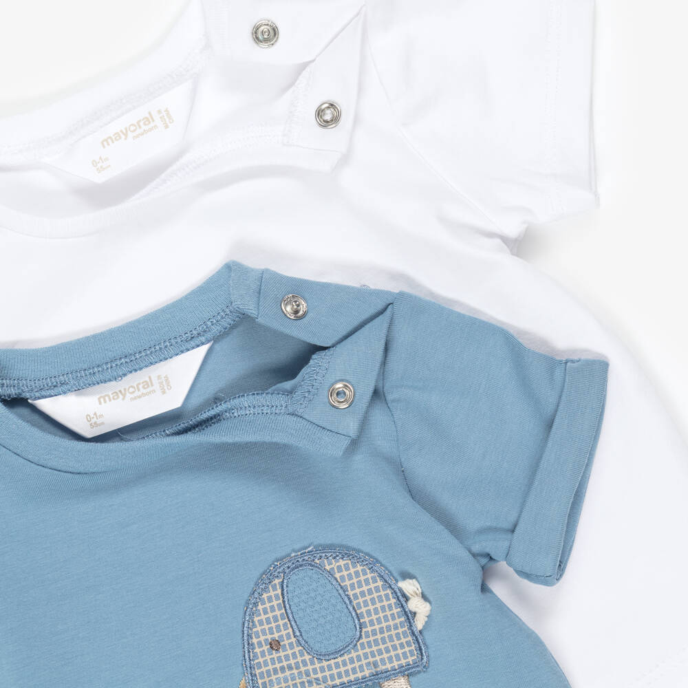 Mayoral Newborn-طقم شورت قطن لون أزرق للأولاد الرضع | Childrensalon