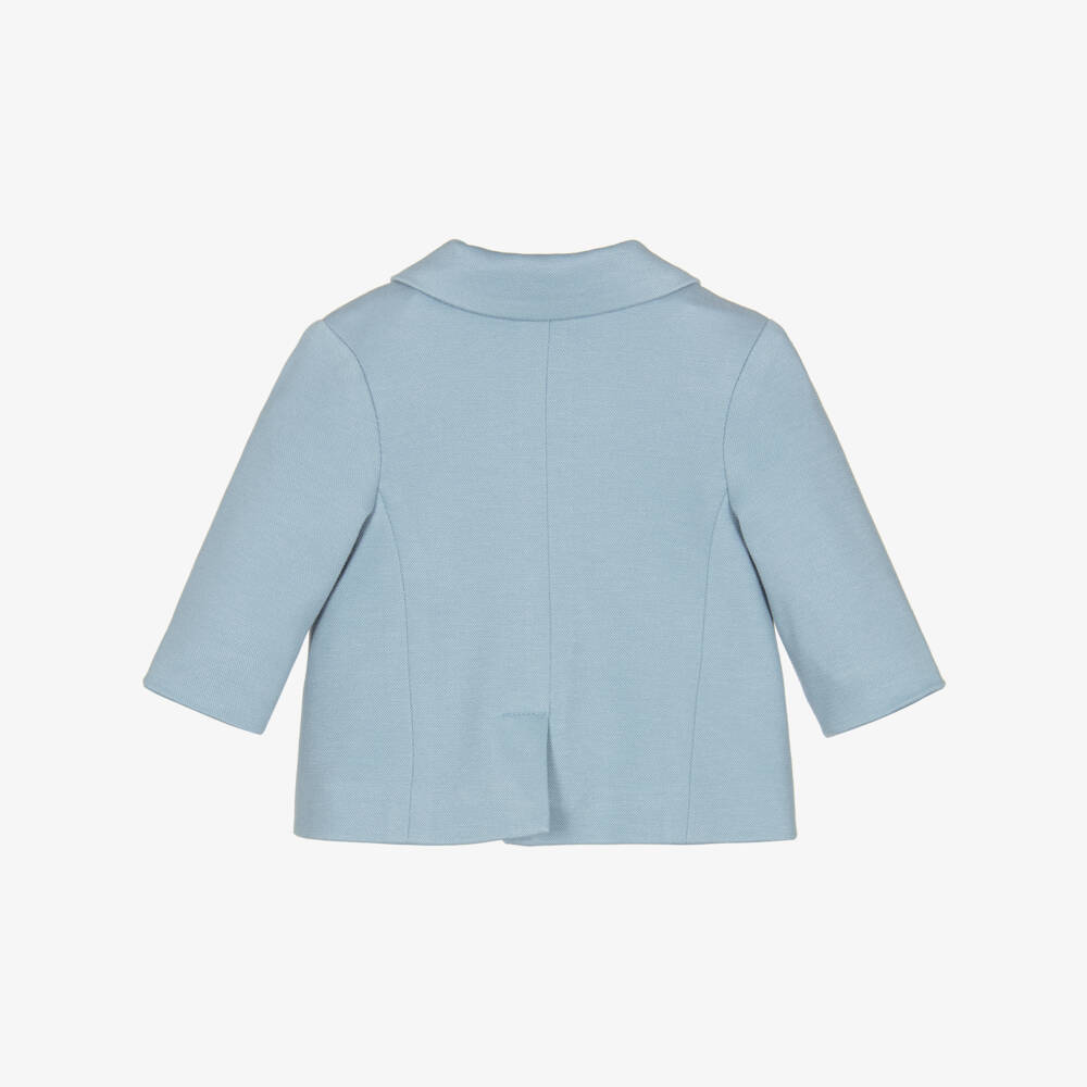 Mayoral Для новорожденных-Baby Boys Blue Cotton Single Breasted Blazer | Childrensalon