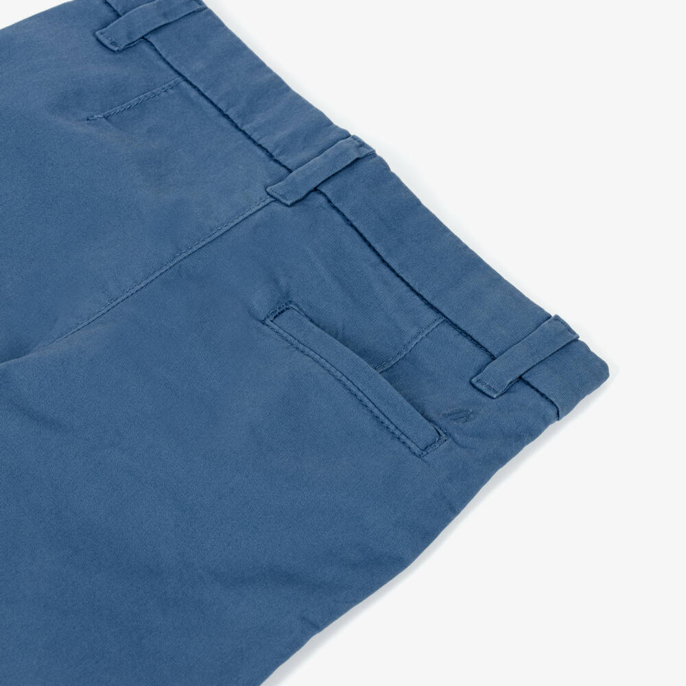 Mayoral-Baby Boys Blue Cotton Twill Chino Style Shorts | Childrensalon