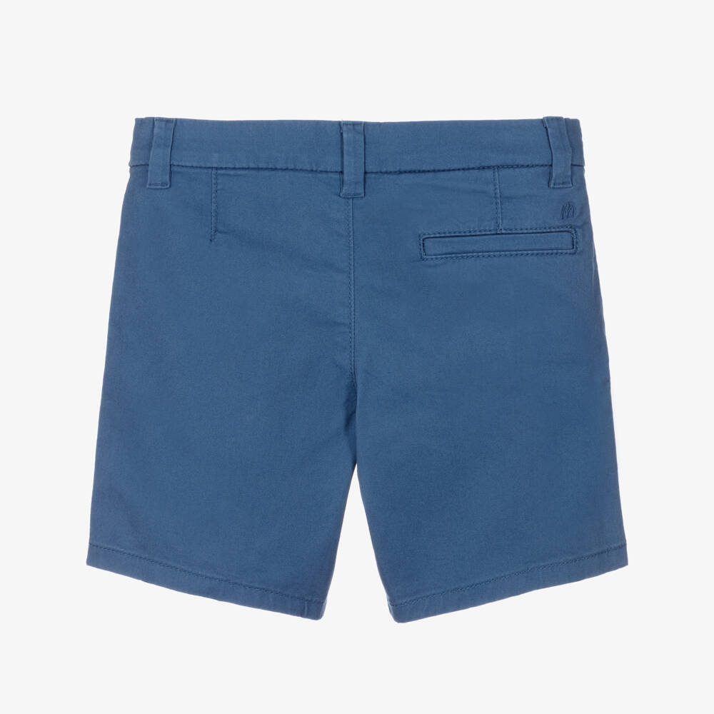 Mayoral-Baby Boys Blue Cotton Twill Chino Style Shorts | Childrensalon