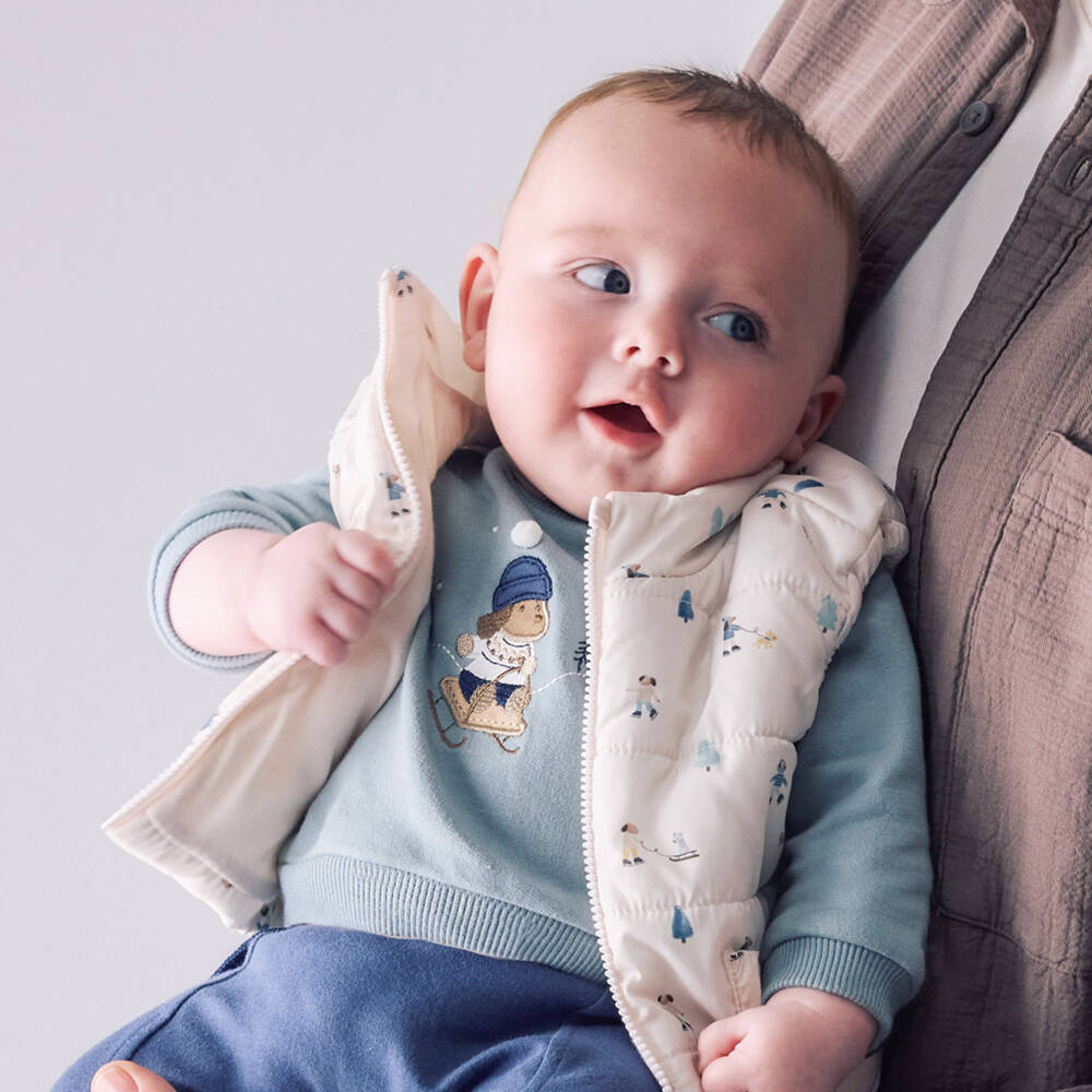 Mayoral Newborn-Baby Boys Blue Dog Trousers Sets (2 Pack) | Childrensalon
