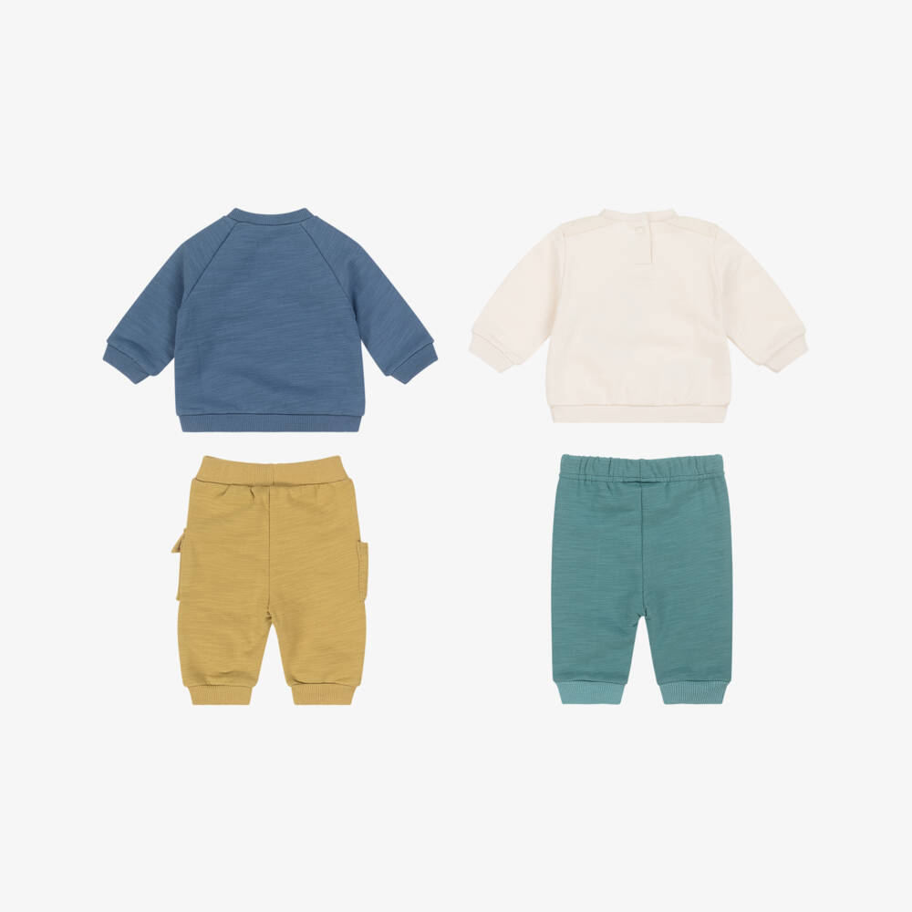 Mayoral Newborn-Baby Boys Blue & Green Outer Space Tracksuits (2 Pack) | Childrensalon