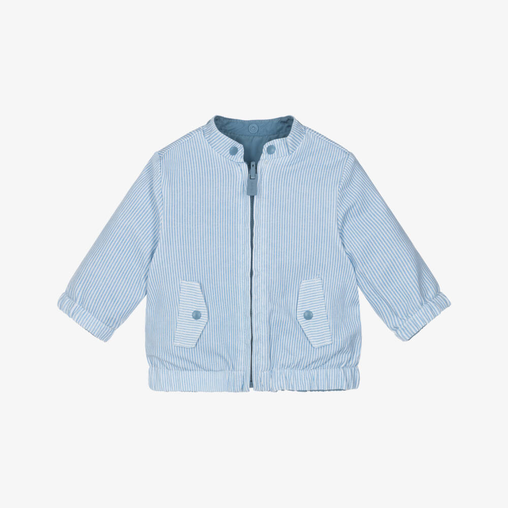 Mayoral Newborn-Baby Boys Blue Reversible Jacket | Childrensalon