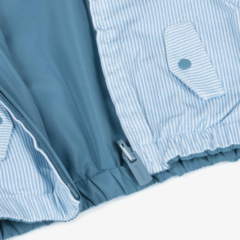 Mayoral Newborn-Baby Boys Blue Reversible Jacket | Childrensalon