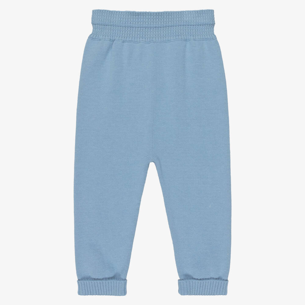 Mayoral Для новорожденных-Baby Boys Blue Stripe Cotton Knit Trouser Set | Childrensalon