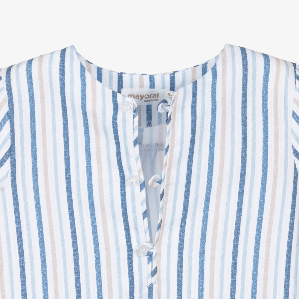 Mayoral Newborn-Baby Boys Blue Stripe Shorts Set | Childrensalon