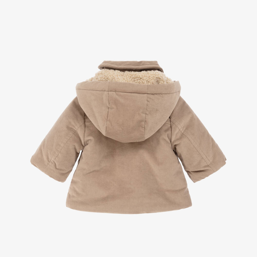 Mayoral Newborn-Baby Boys Brown Needlecord Duffle Coat | Childrensalon