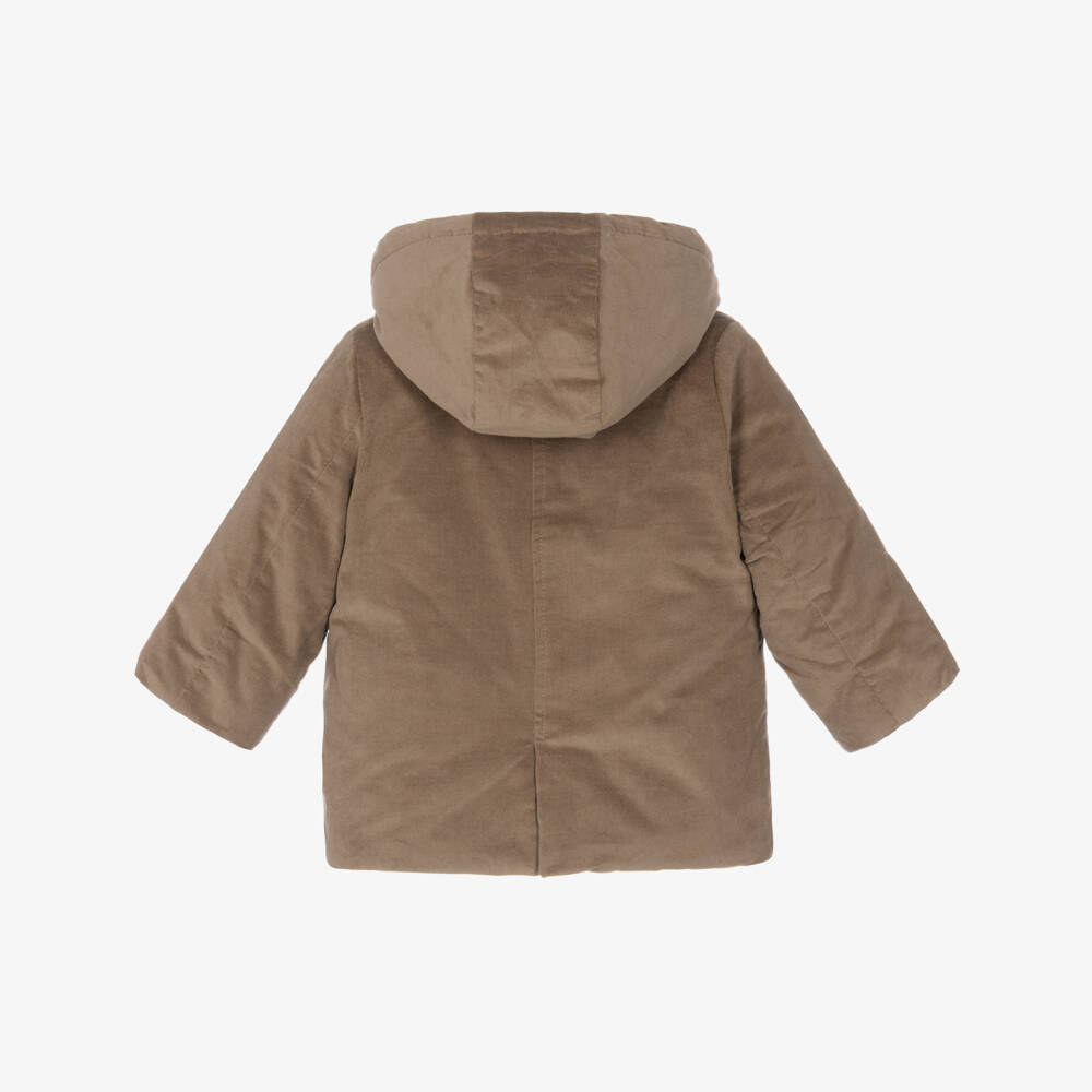Mayoral Newborn-Baby Boys Brown Needlecord Duffle Coat | Childrensalon