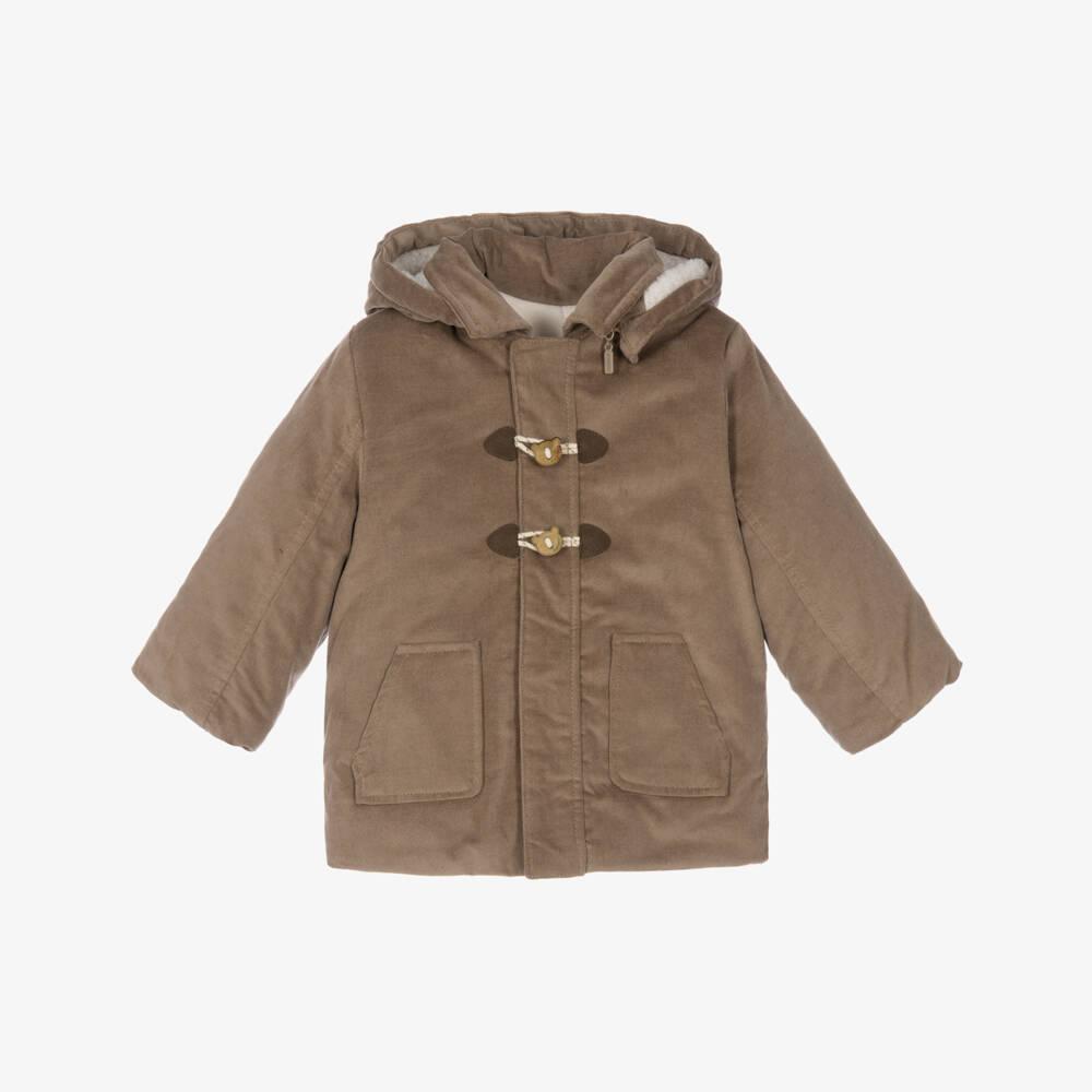 Mayoral Newborn-Baby Boys Brown Needlecord Duffle Coat | Childrensalon
