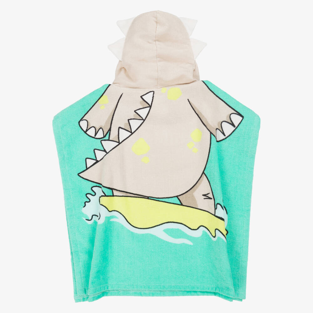 Mayoral-Baby Boys Green Dinosaur Poncho Towel | Childrensalon