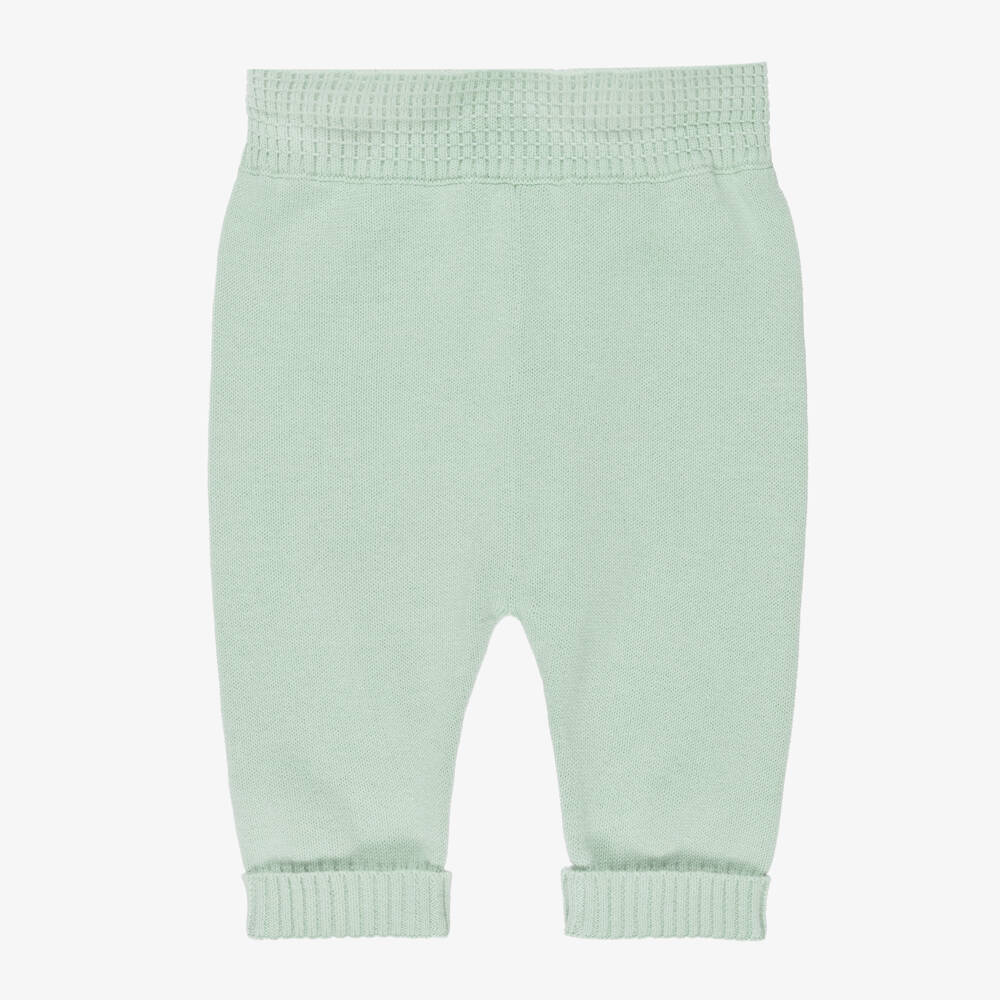Mayoral Newborn-طقم بنطلون قطن محبوك لون أخضر للأولاد الرضع | Childrensalon