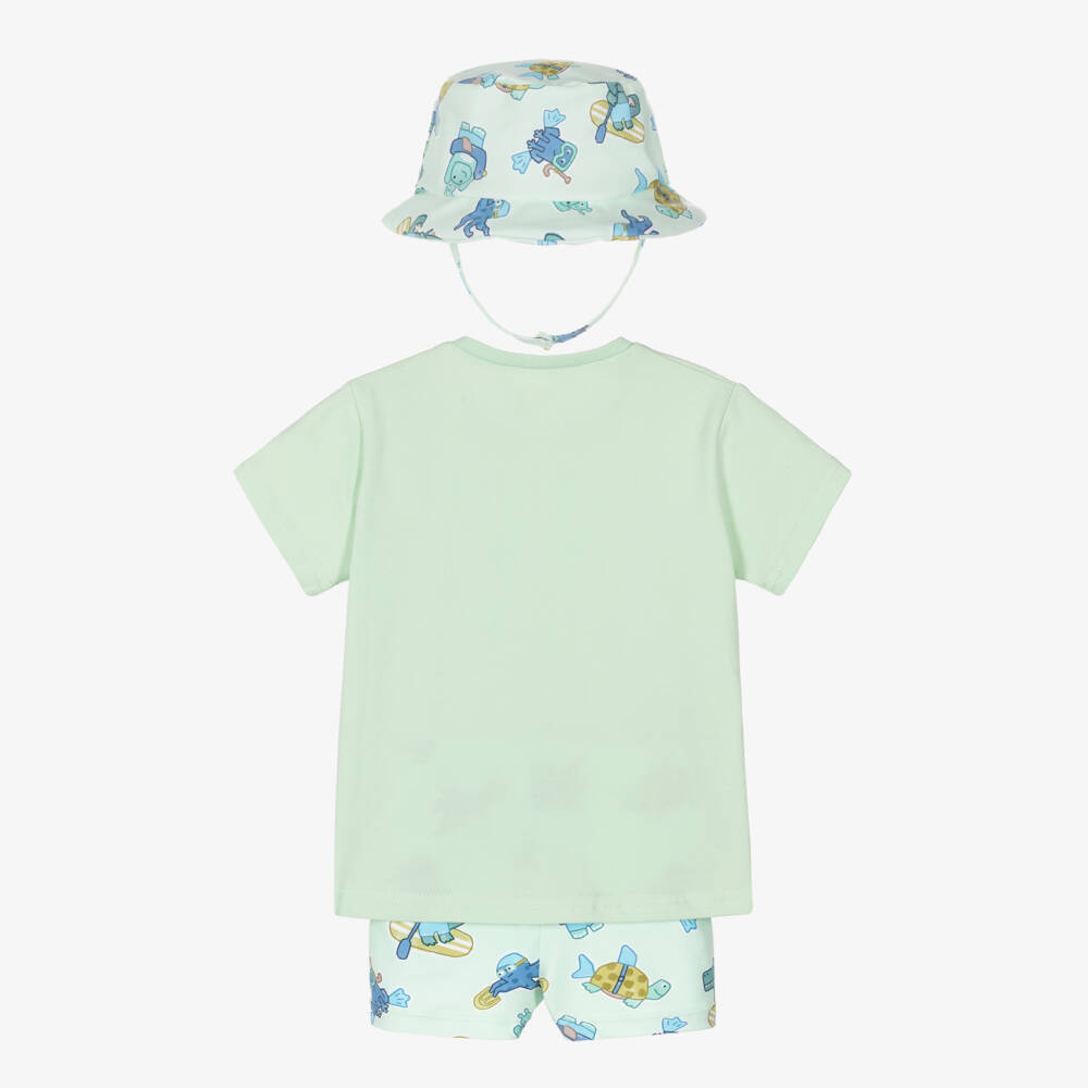Mayoral Newborn-Baby Boys Green Water Sports Beach Set (UPF40+) | Childrensalon