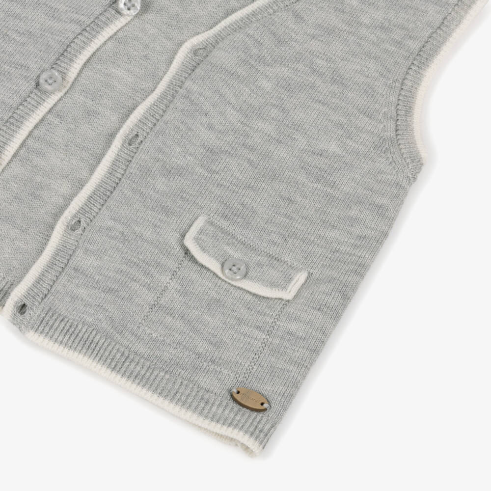 Mayoral Newborn-Baby Boys Grey & Beige Needlecord Trouser Set | Childrensalon