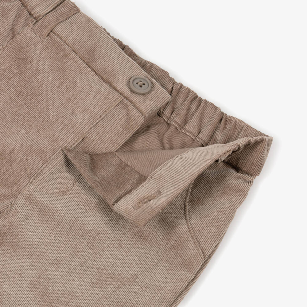 Mayoral Newborn-Baby Boys Grey & Beige Needlecord Trouser Set | Childrensalon