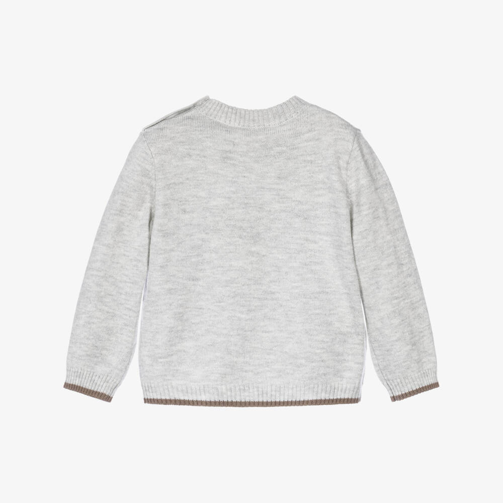 Mayoral Для новорожденных-Baby Boys Grey Intarsia Knit Sweater | Childrensalon