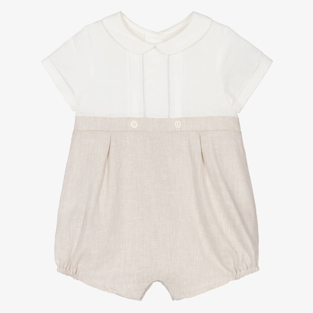 Mayoral Newborn-Baby Boys Ivory & Beige Shortie | Childrensalon