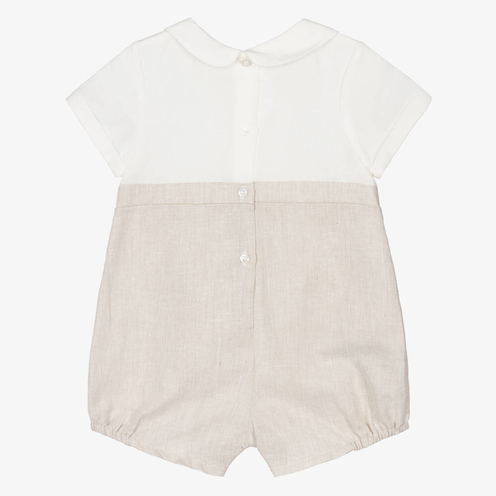 Mayoral Newborn-Baby Boys Ivory & Beige Shortie | Childrensalon