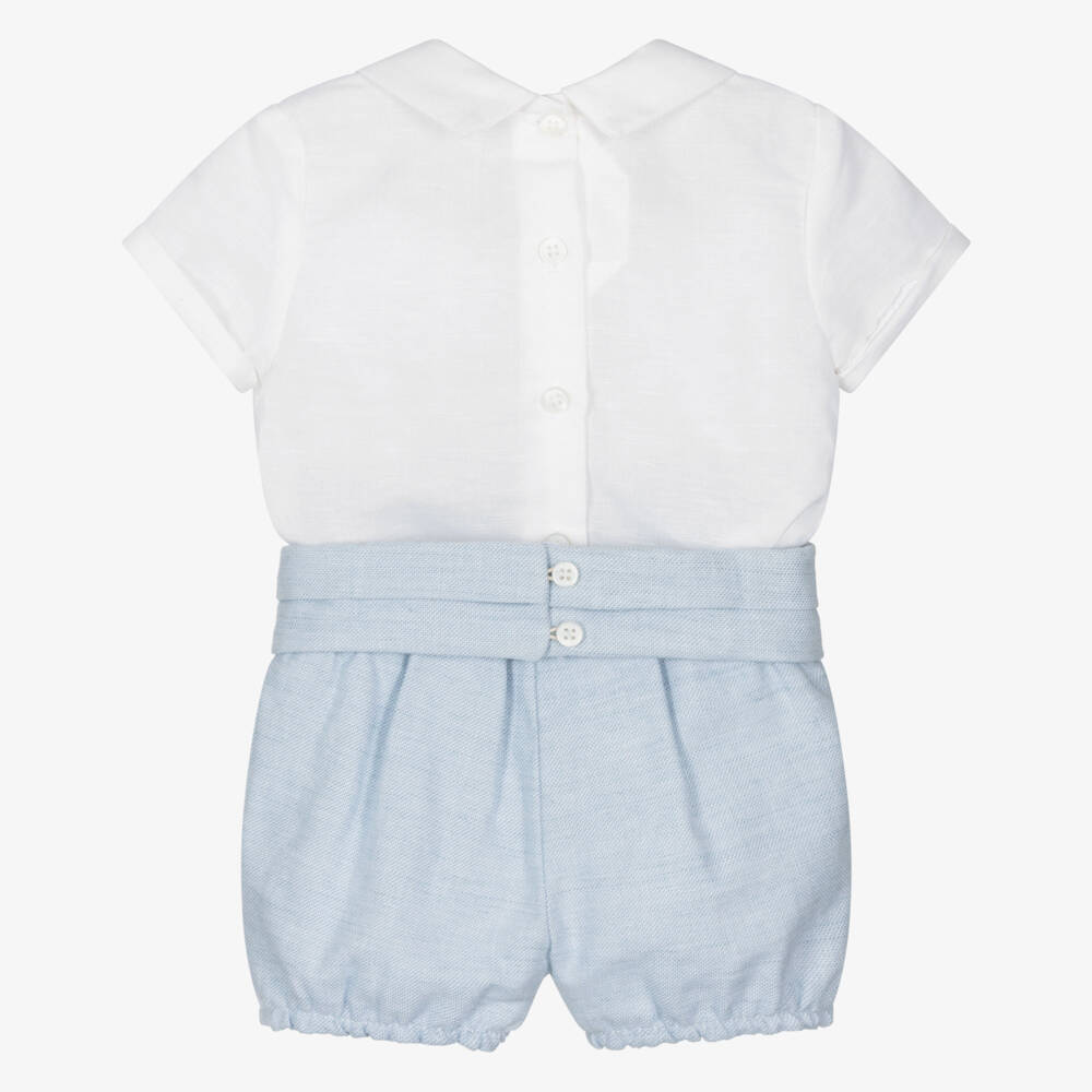 Mayoral Для новорожденных-Baby Boys Ivory & Blue Buster Suit | Childrensalon