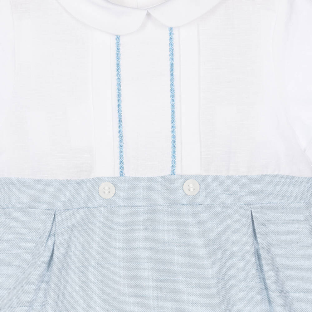 Mayoral Newborn-Baby Boys Ivory & Blue Shortie | Childrensalon