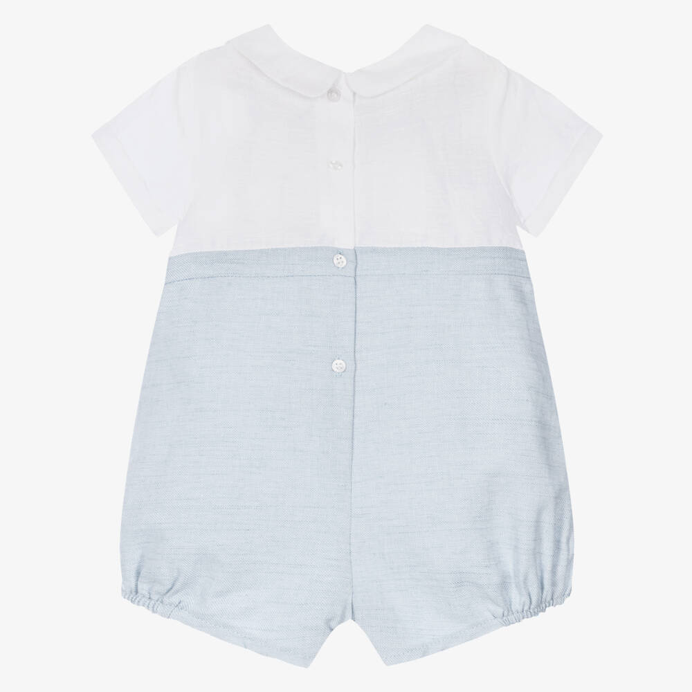 Mayoral Newborn-Baby Boys Ivory & Blue Shortie | Childrensalon