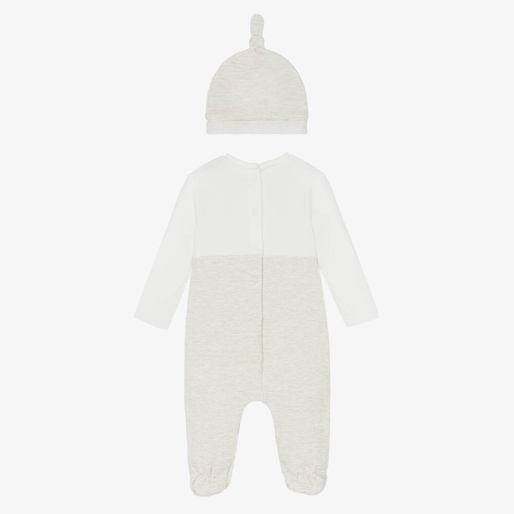 Mayoral Для новорожденных-Baby Boys Ivory Cotton Train Babysuit Set | Childrensalon
