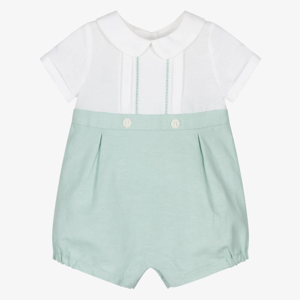 Mayoral Newborn-Baby Boys Ivory & Green Shortie | Childrensalon