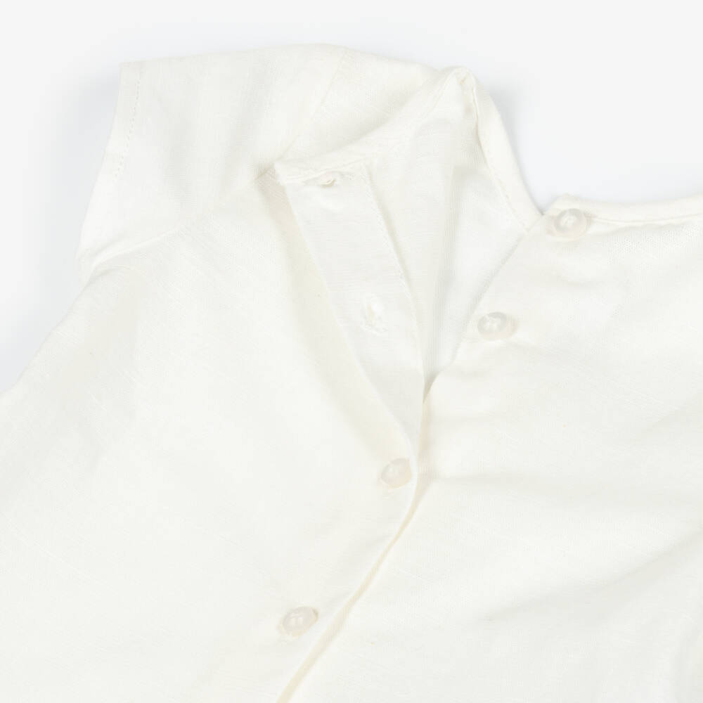 Mayoral Newborn-Baby Boys Ivory & Green Shorts Set with Shoulder Straps | Childrensalon