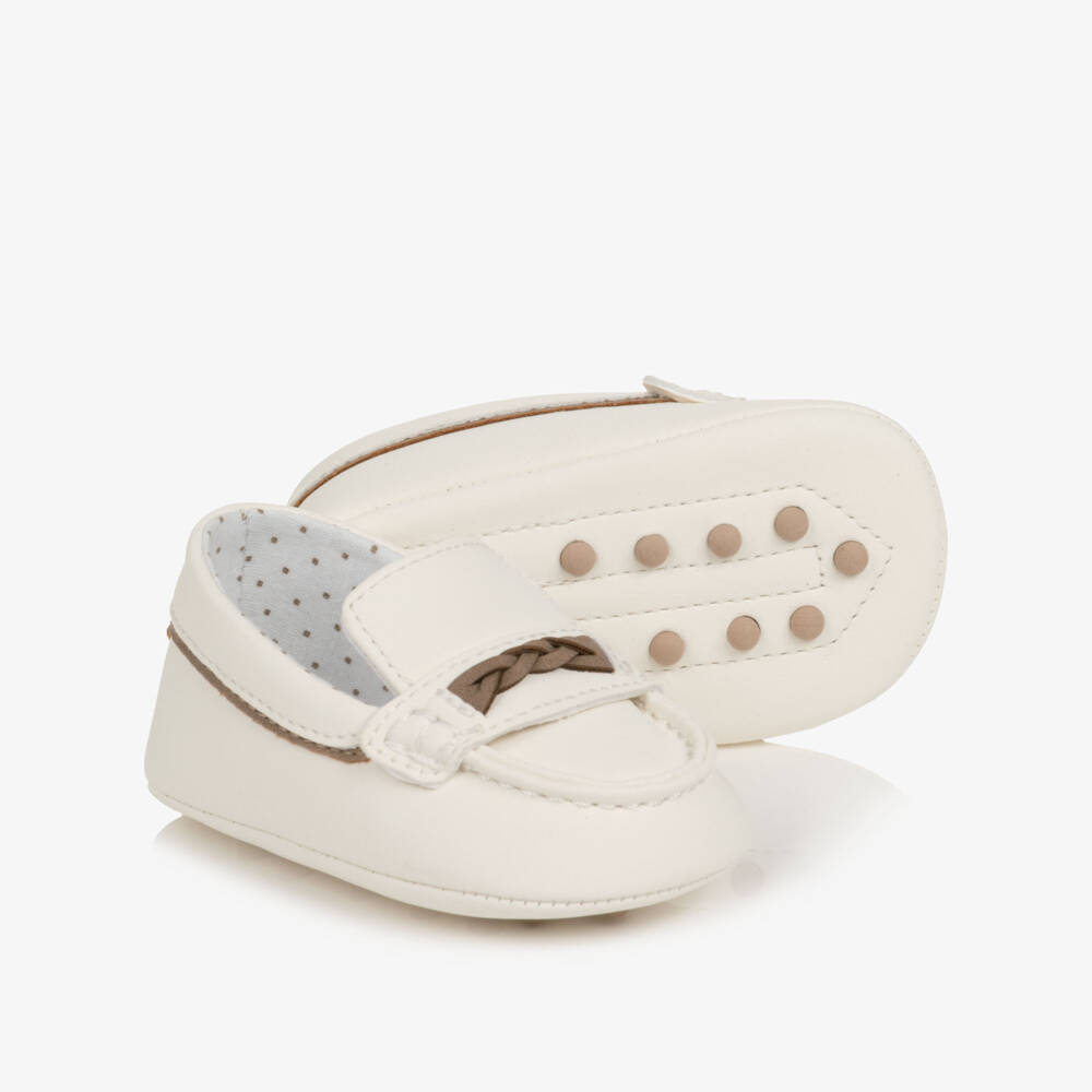 Mayoral Newborn-Baby Boys Ivory Pre-Walker Loafers | Childrensalon