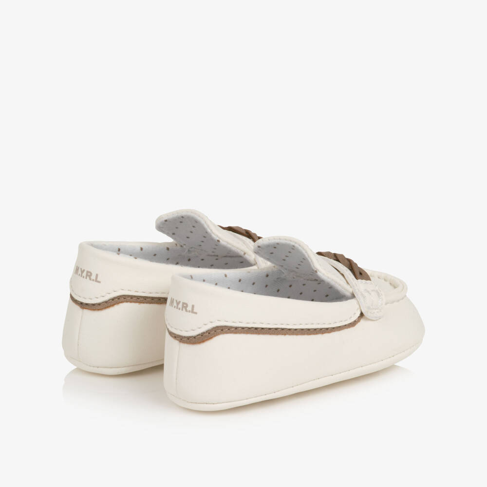 Mayoral Newborn-Baby Boys Ivory Pre-Walker Loafers | Childrensalon