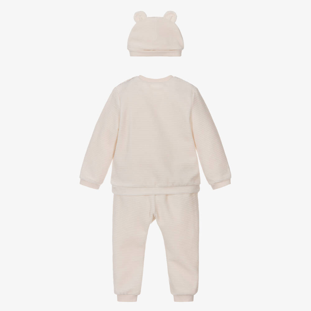 Mayoral Для новорожденных-Baby Boys Ivory Velour Safari Tracksuit Set | Childrensalon