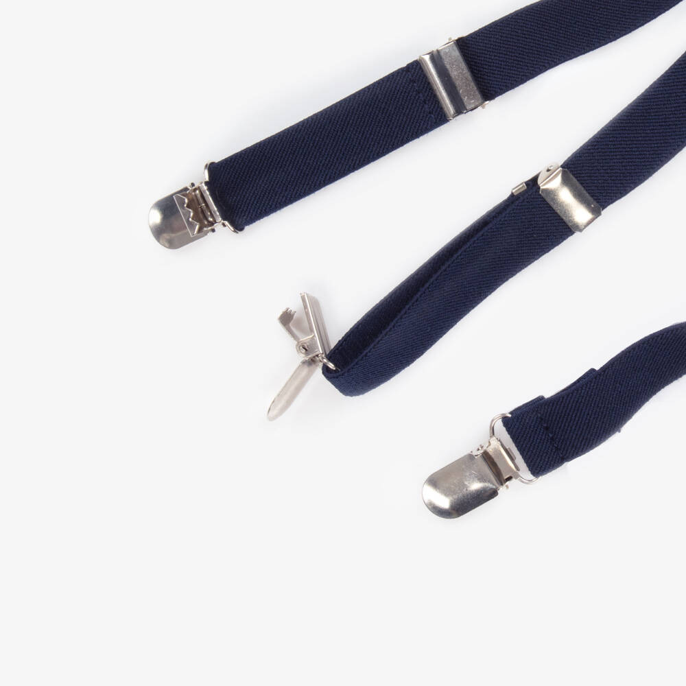 Mayoral-Baby Boys Navy Blue Braces & Bow Tie Set | Childrensalon