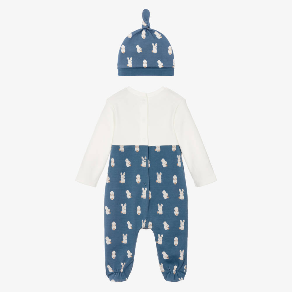 Mayoral Для новорожденных-Baby Boys Navy Blue Cotton Bunny Babysuit Set | Childrensalon