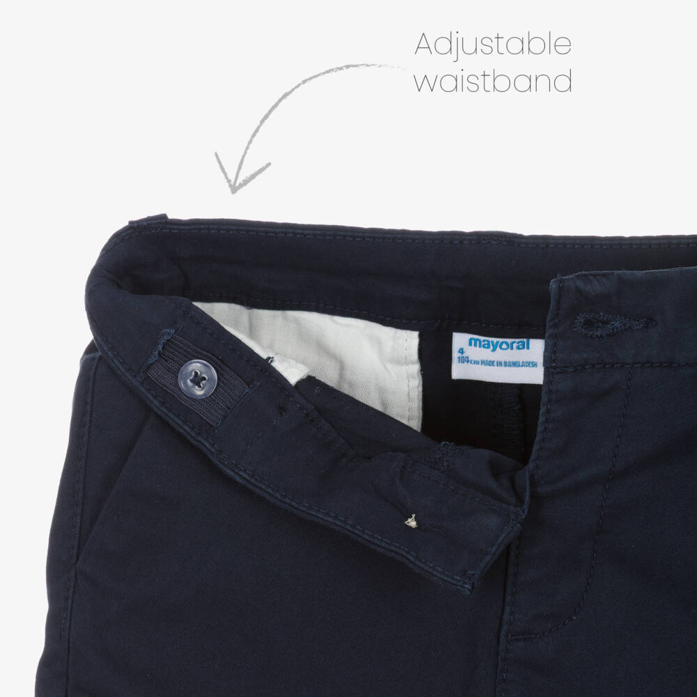 Mayoral-شورت تشينو قطن لون كحلي للأولاد الرضع | Childrensalon