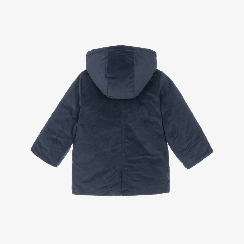 Mayoral Newborn-Baby Boys Navy Blue Needlecord Duffle Coat | Childrensalon