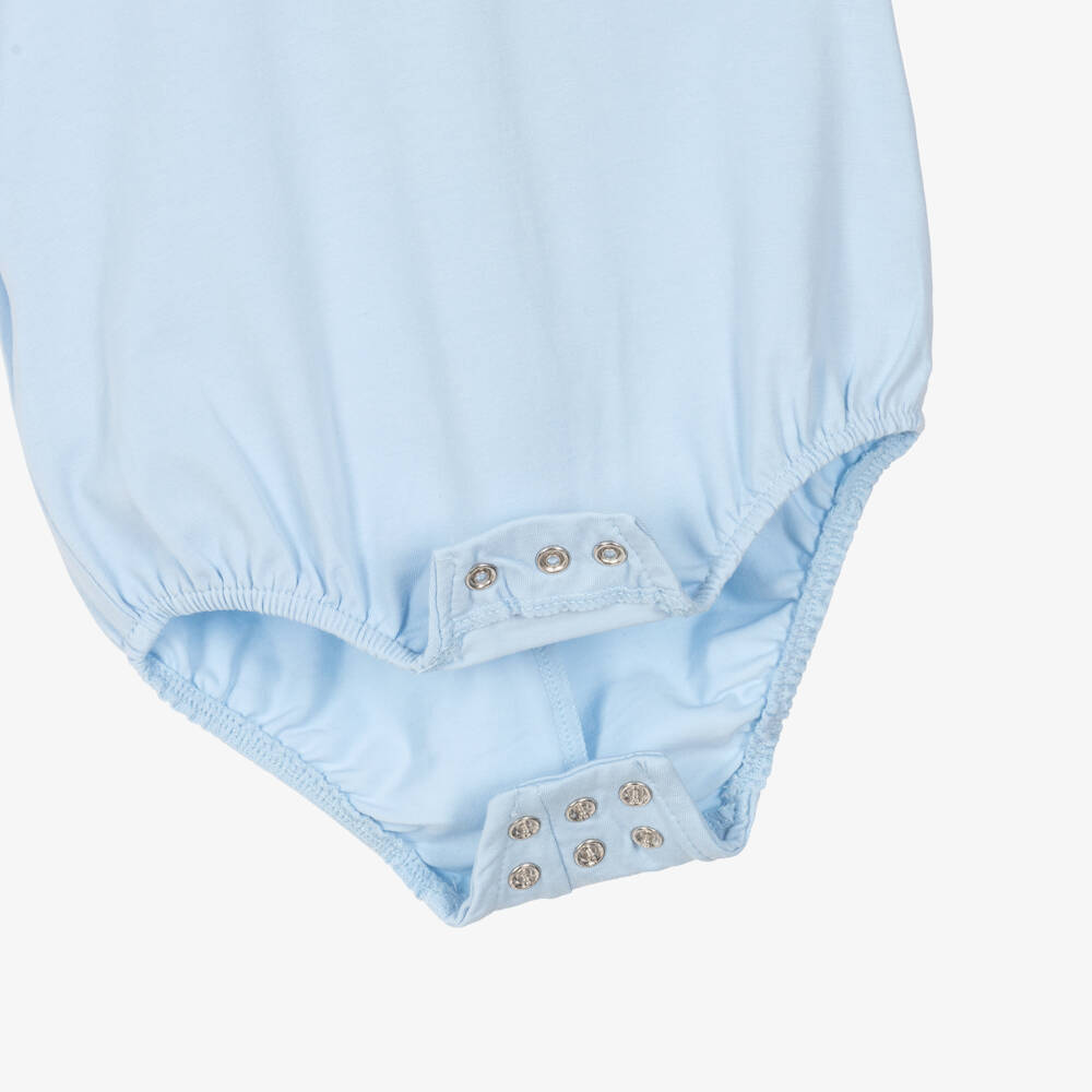 Mayoral Newborn-Baby Boys Pale Blue Cotton Jersey Short-Sleeved Bodysuit | Childrensalon