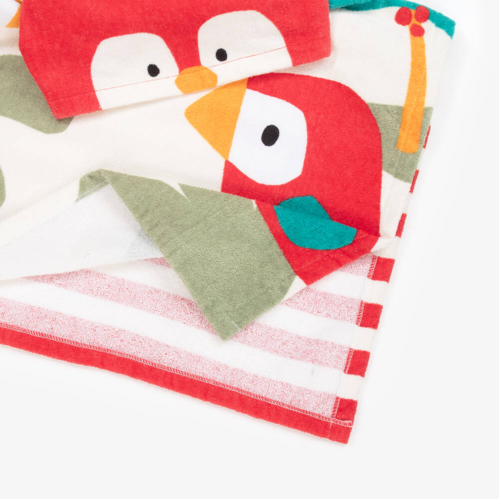 Mayoral Newborn-Baby Boys Red Striped Cotton Poncho Towel | Childrensalon