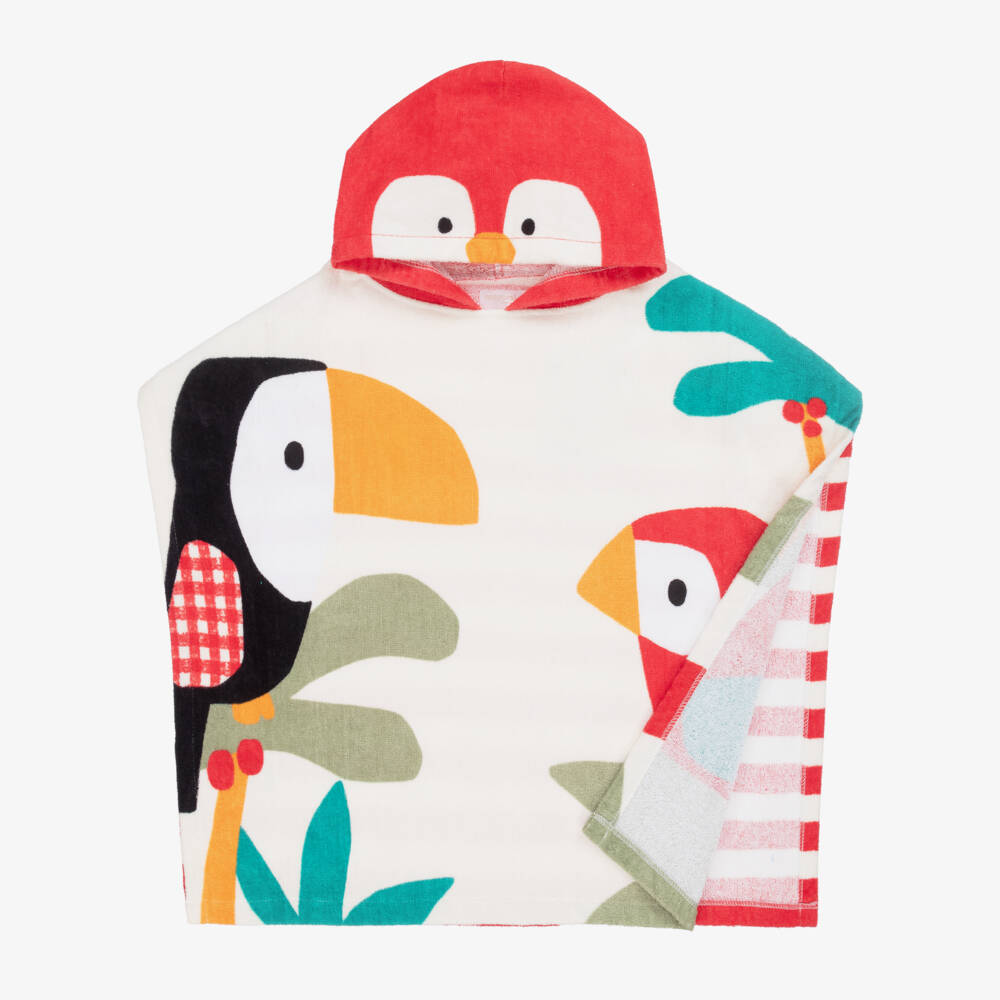 Mayoral Newborn-Baby Boys Red Striped Cotton Poncho Towel | Childrensalon