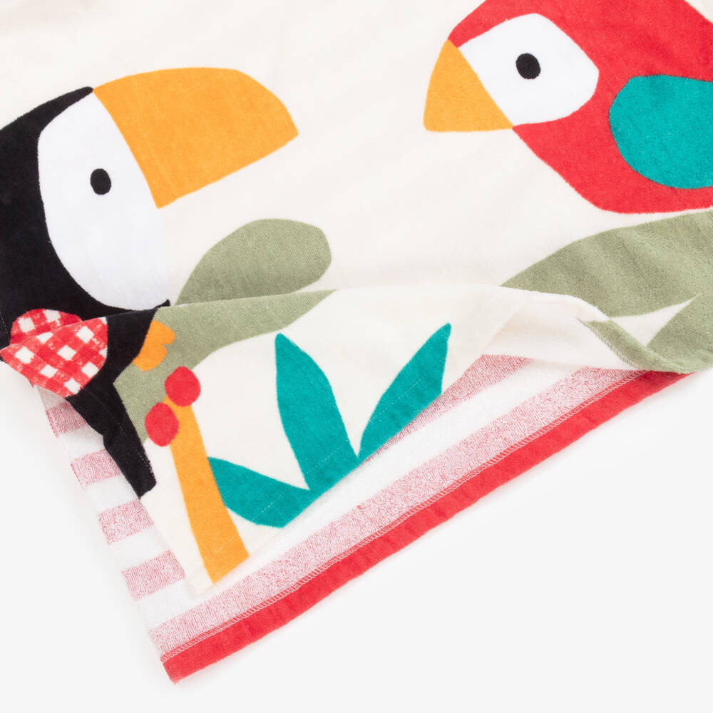 Mayoral Newborn-Baby Boys Red Striped Cotton Poncho Towel | Childrensalon