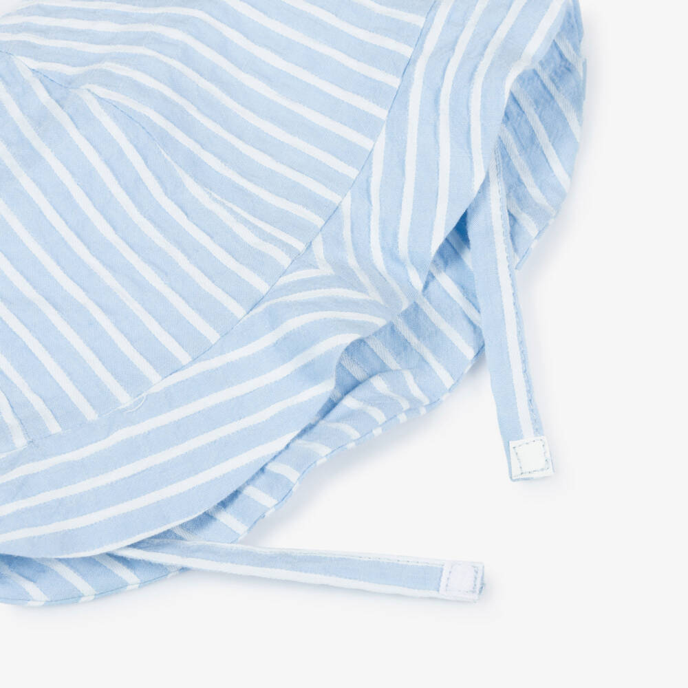 Mayoral Newborn-Baby Boys White & Blue Stripe Cotton Shorts Set | Childrensalon