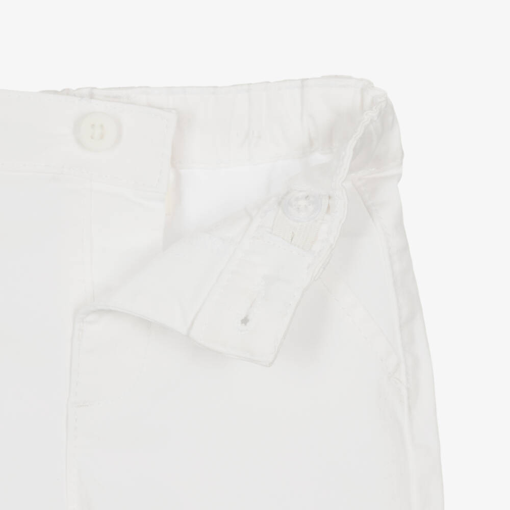 Mayoral Newborn-Baby Boys White Chino Style Cotton Shorts | Childrensalon