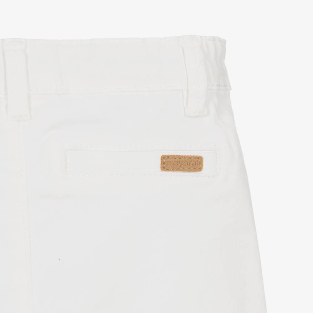 Mayoral Newborn-Baby Boys White Chino Style Cotton Shorts | Childrensalon