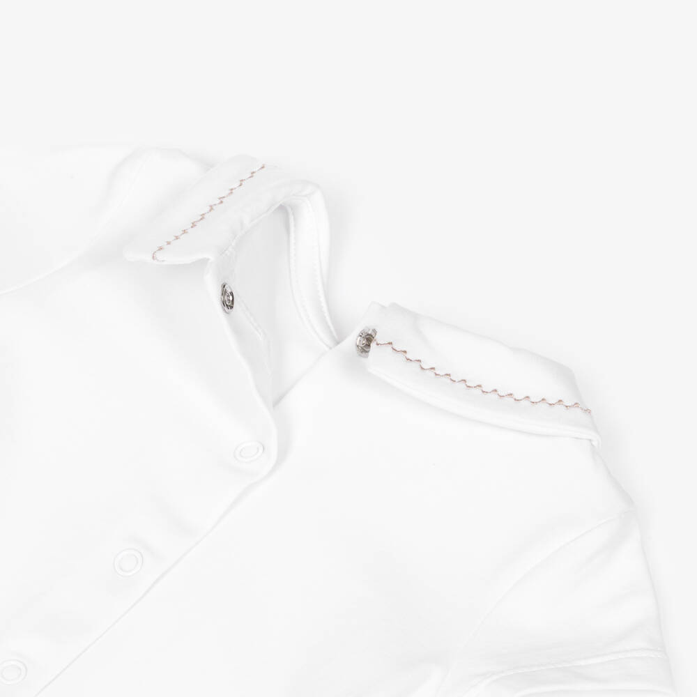 Mayoral Newborn-أفارول بأكمام قصيرة قطن لون أبيض للأولاد الرضع | Childrensalon